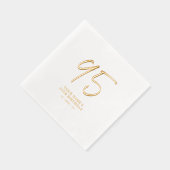 Moderne borstelbelettering 95e verjaardagsfeest folie servetten (Rechts)