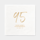 Moderne borstelbelettering 95e verjaardagsfeest folie servetten (Voorkant)