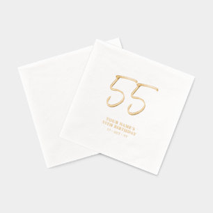 Moderne Borstellettering 55e Verjaardagsfeest Folie Servetten