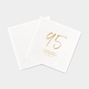 Moderne Borstellettering 95e Verjaardagsfeestje Folie Servetten