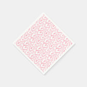 Moderne borstelroze witte patroon servet (Hoek)