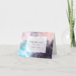 Moderne borstels Kleurrijke bruiloft Bedankkaart