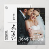 Moderne Borstelschrift Eeuwig Dankbaar Trouwfoto Briefkaart (Voorkant / Achterkant)