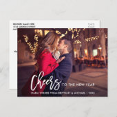 Moderne Borstelscript foto nieuwjaarstiften Briefkaart (Voorkant / Achterkant)