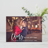 Moderne Borstelscript foto nieuwjaarstiften Feestdagenkaart (Staand voorkant)