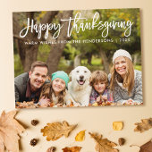 Moderne borstelscript Happy Thanksgiving Foto Briefkaart