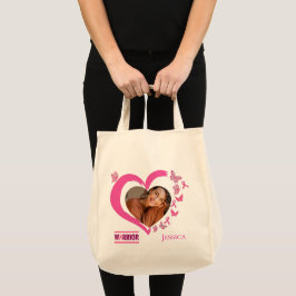 Moderne Borstkanker Bewustzijn Krijger Foto Naam Tote Bag