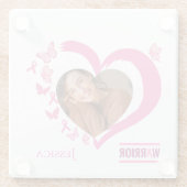 Moderne Borstkanker Warrior Fotonaam Glazen Onderzetter (Achterkant)