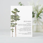 Moderne bos bruiloft details informatiekaartje (Staand voorkant)