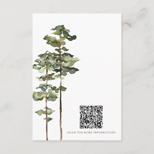 Moderne bos bruiloft details informatiekaartje (Achterkant)