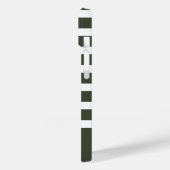 Moderne Bos Groene en Witte Streep met Monogram Case-Mate iPhone Case (Achterkant / Links)