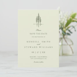 Moderne Bos Huwelijk Rustieke Trouwkaart Save the Date