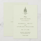 Moderne Bos Huwelijk Rustieke Trouwkaart Save the  Date (Voorkant / Achterkant)