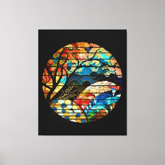 MODERNE BOS JAPANSE KUNSTSTIJL CANVAS AFDRUK (Voorkant)