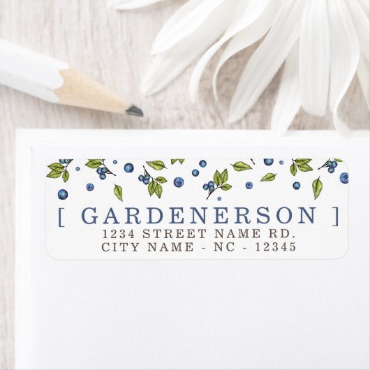 Moderne bosbessen etiket (Insitu)