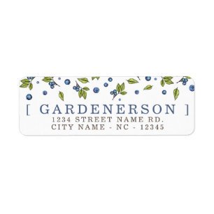 Moderne bosbessen etiket