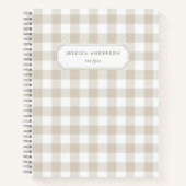 Moderne bosbouw beige buffel check Recipe Notitieboek (Voorkant)