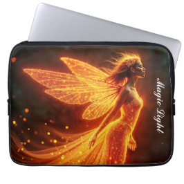 Moderne bosbrandwezens vliegen kleurrijke fee laptop sleeve