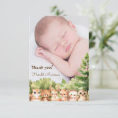 Moderne bosdieren Baby Bedankkaart (Staand voorkant)
