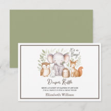Moderne bosdieren bos jongen baby shower