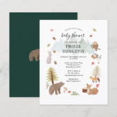 Moderne bosdieren jongens babyshower uitnodiging (Voorkant / Achterkant)