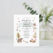 Moderne bosdieren jongens babyshower uitnodiging (Staand voorkant)