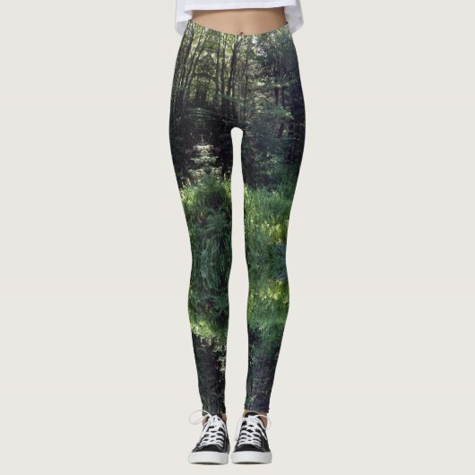 Moderne bosgroene bomen leggings vrouwen (Voorkant)