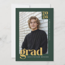 Moderne bosgroene gouden foto afstudeerfoto