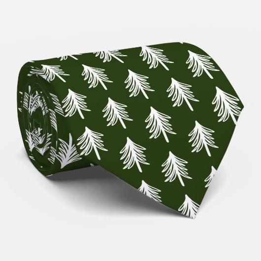 Moderne bosgroene kerstboom stropdas (Opgerold)
