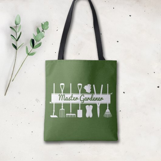 Moderne bosgroene Master Gardener Tote Bag