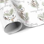 Moderne bosherten Waterverf kerstvakantie Cadeaupapier (Rol Hoek)