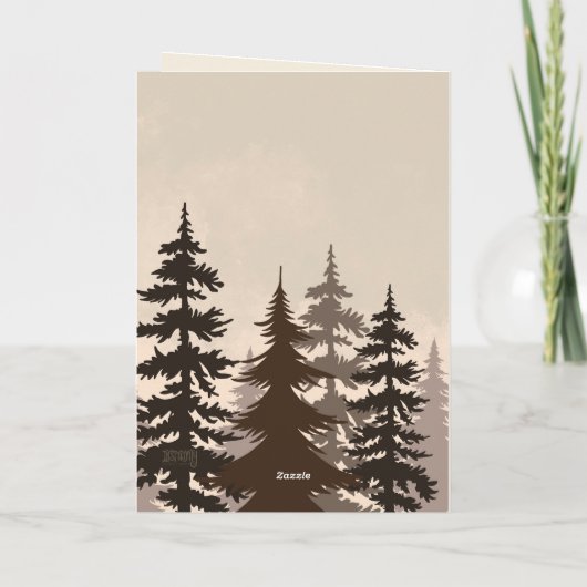 Moderne Bossen Vaderdag Boom Inspiratie Kaart (Achterkant)