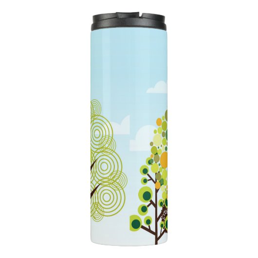 Moderne bostuin Art Monogram Green Natuur Thermosbeker (Achterkant)