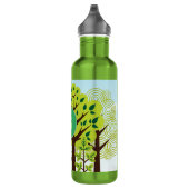 Moderne bostuin Art Monogram Green Natuur Waterfles (Rechts)