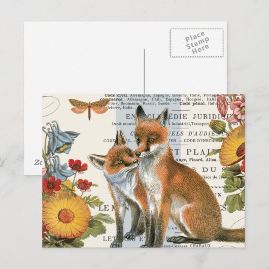 Moderne  bosvos briefkaart (Voorkant / Achterkant)