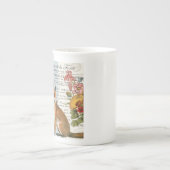 Moderne  bosvos porselein kop (Voorkant)