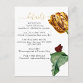 Moderne Botaical Tulip Wedding Suite Details Informatiekaartje (Voorkant)