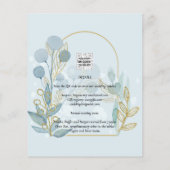 Moderne Botanica; Aqua SeaGlass Gold Wedding Invit (Achterkant)