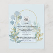 Moderne Botanica; Aqua SeaGlass Gold Wedding Invit Flyer (Achterkant)