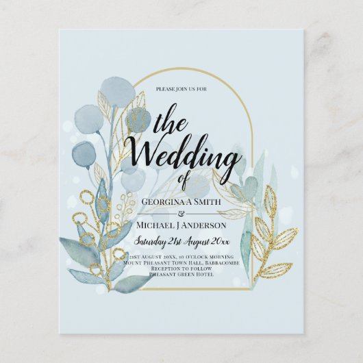 Moderne Botanica; Aqua SeaGlass Gouden Trouw Uitno (Voorkant)