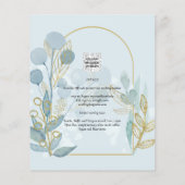 Moderne Botanica; Aqua SeaGlass Gouden Trouw Uitno Flyer (Achterkant)