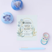 Moderne Botanica; Aqua SeaGlass Gouden Trouw Uitno Flyer (Enkel)