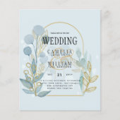 Moderne Botanica; Aqua SeaGlass Gouden Trouw Uitno Flyer (Voorkant)