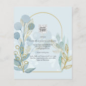 Moderne Botanica; Aqua SeaGlass Gouden Trouw Uitno Flyer (Achterkant)