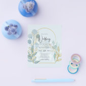 Moderne Botanica; Aqua SeaGlass Gouden Trouw Uitno Flyer (Enkel)