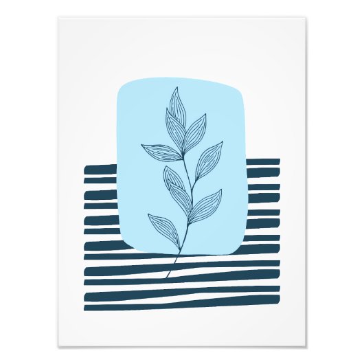 Moderne Botanicals - Tak met bladeren Foto Afdruk (Voorkant)