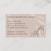 Moderne botaniek: ivoren beige handen en aanjager visitekaartje (Achterkant)