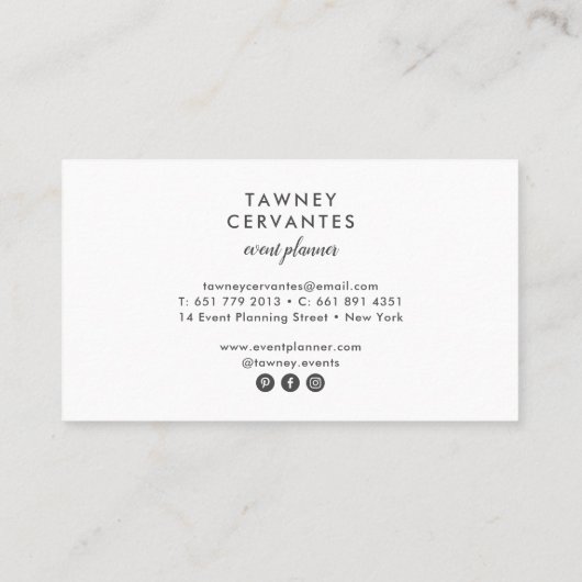 Moderne botanisch geschilderde waterverf laat mini visitekaartje (Achterkant)