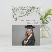 Moderne Botanische Aangepaste Details Afstudeerfee Kaart (Staand voorkant)
