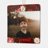 Moderne botanische aangepaste familiefoto vrolijk keramisch ornament (Links)